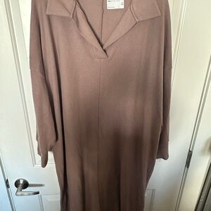 ASOS Mauve Relaxed Collared Maxi Dress
